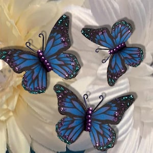 Navy Paper Papillons Embellissements Purple Glass Corps Scrapbooking Party Cadeaux de mariage DarlingArtByValeri