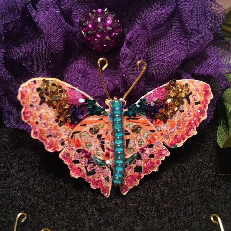 Flapper Fanny Jewel Winged Teal Beaded Body Butterflies Etsy