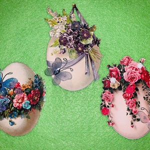 Vintage Ostereier 3D Blumen Schmetterling Verzierung Stickles Leichte Spanplatte DarlingArtByValeri Scrapbooking Mini Albums Karten