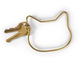Brass Cat Key Ring