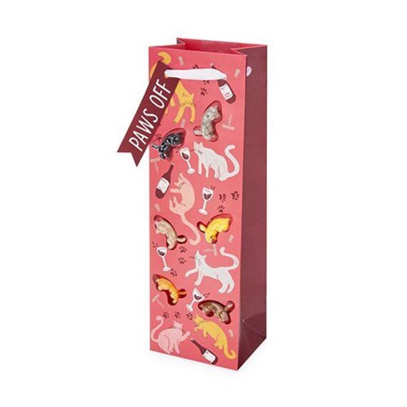Gift Wine Bag- Cat Lady (includes 6 wine glass markers)