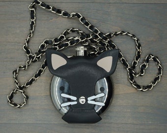 cat flask purse
