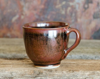 Black Bronze Espresso Cup - Cappuccino, Doppio, Tea, Flat White, Cortado, Hand Thrown Porcelain Pottery, Ceramic | Caldwell Pottery