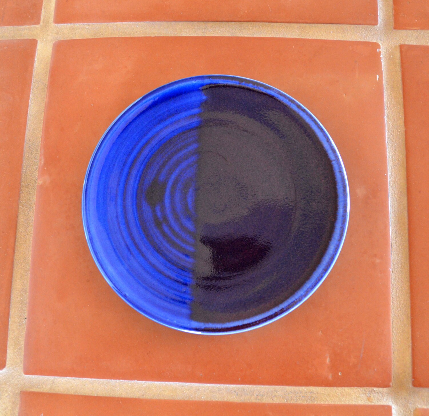 Blue Candle Holder Hand Thrown Porcelain Pottery Dish Tray Etsy