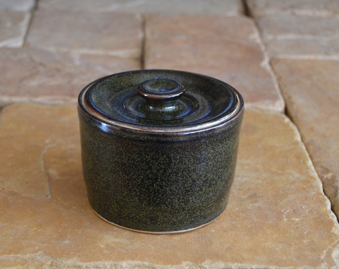 Black Ceramic Jar With Lid Hand Thrown Porcelain Pottery Etsy