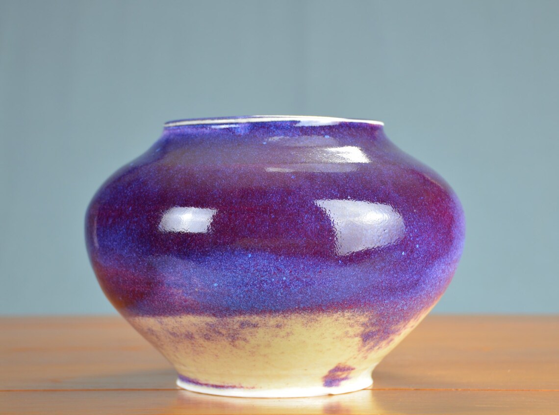 Purple Ceramic Vase Hand Thrown Porcelain Pottery Flower Etsy