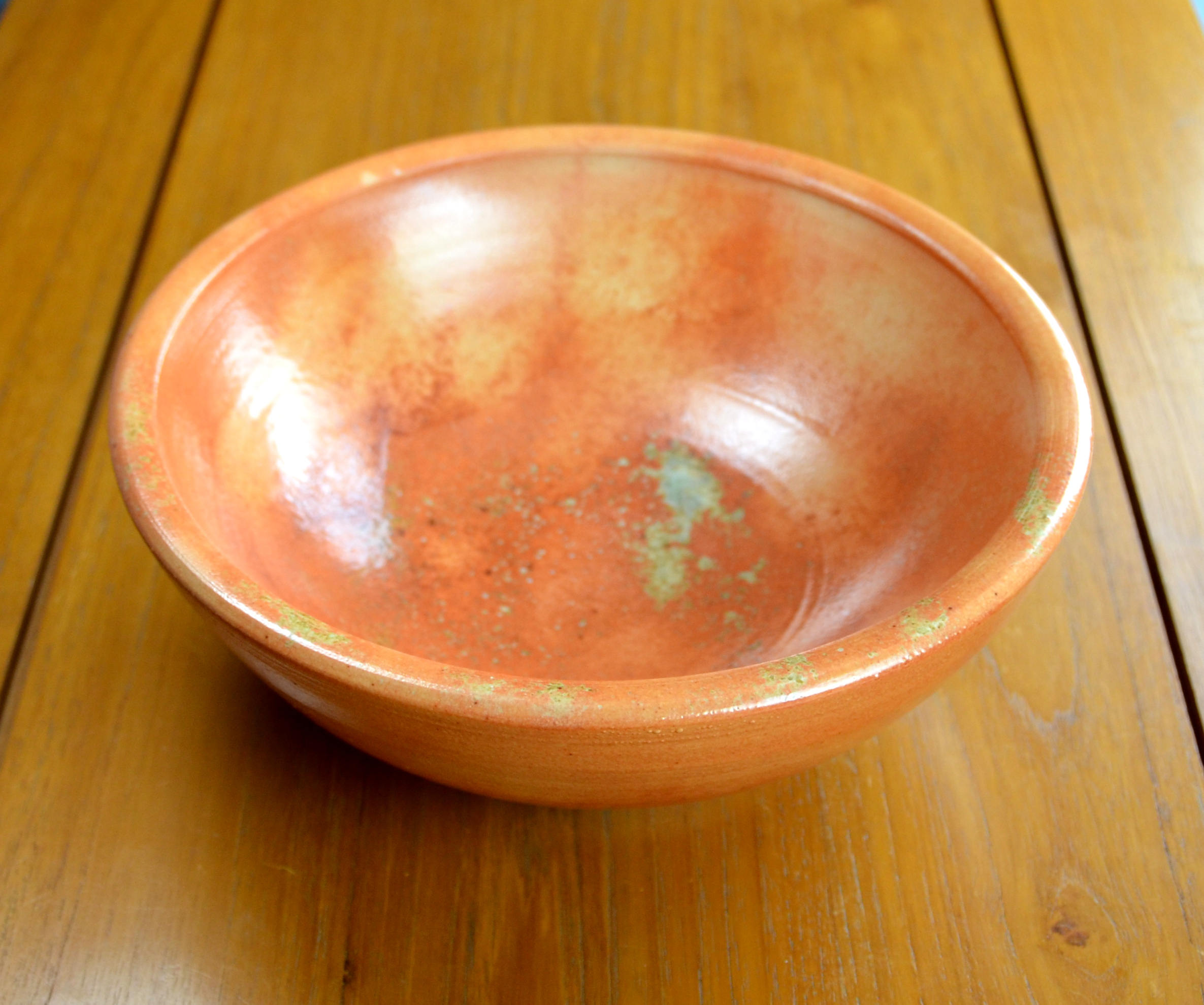 Ceramic Orange Serving Bowl Coffee Table Hand Thrown Etsy