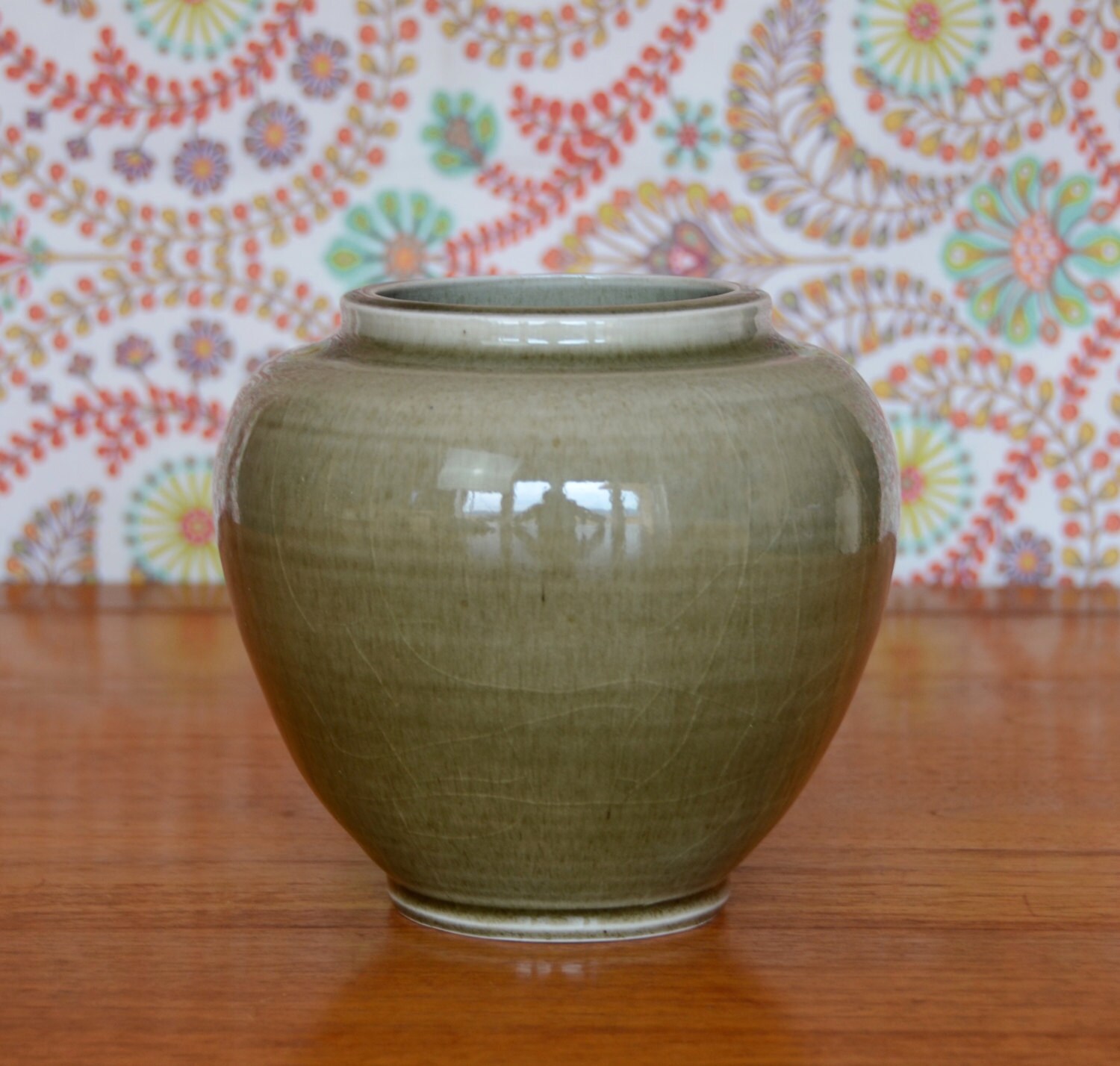 Olive Green Ceramic Flower Vase Hand Thrown Porcelain Etsy