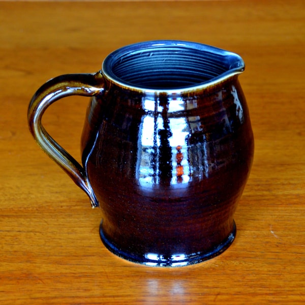 Black Navy Ceramic Vase, Hand Thrown Porcelain Pottery, Water Pitcher, Jug, Bottle, Mom | Caldwell Pottery