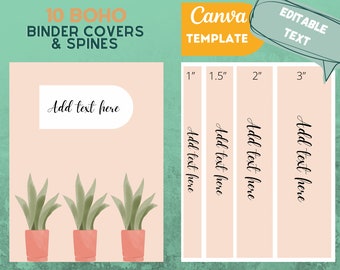 Boho Binder Covers and Spines Canva Templates - Editable - Teacher Gifts - Teacher Must Haves - Classroom Decor