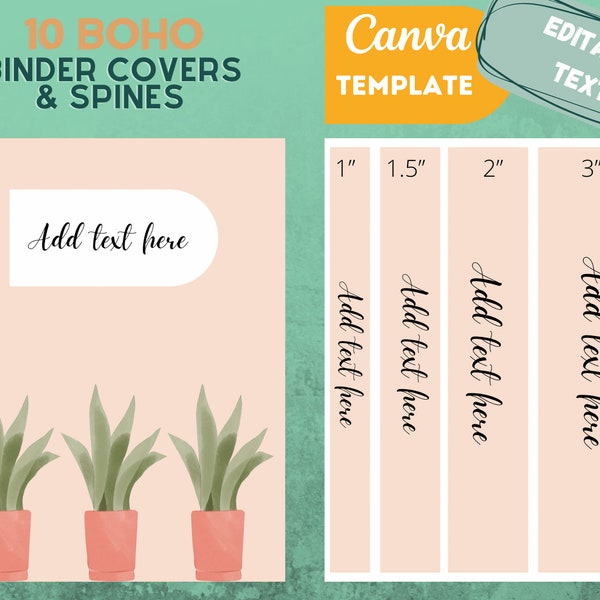 Boho Binder Covers and Spines Canva Templates - Editable - Teacher Gifts - Teacher Must Haves - Classroom Decor