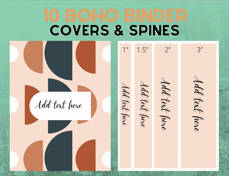Boho Binder Covers and Spines Canva Templates Editable Etsy