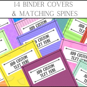 Colorful Binder Covers and Spines - Editable in Canva and PowerPoint - Teacher Gifts - Teacher Must Haves - Classroom Organization
