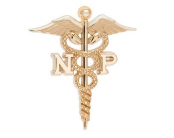 Nurse Practitioner Lapel Pin, Charm or Necklace in Sterling Silver, 10K or 14K