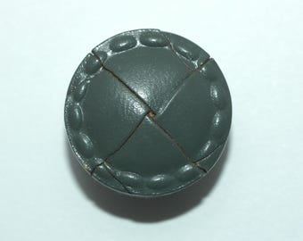 Cuero tejido gris con borde cosido, tamaño 3/4"