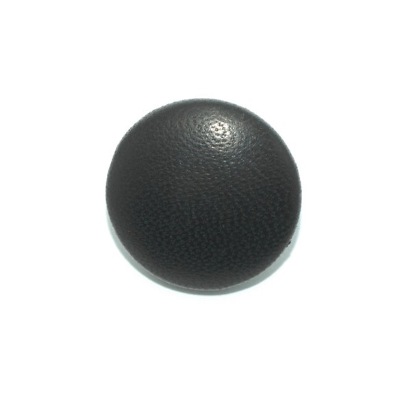 Black Leather Button. Black Leather Covered Button