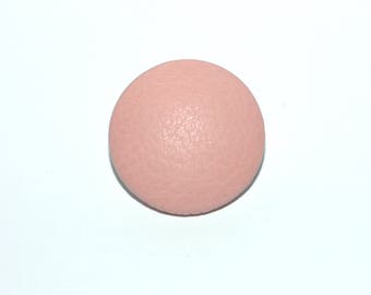 Botón de cuero rosa: con vástago hacia atrás, hecho a pedido