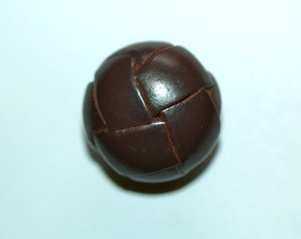 Botón de cuero tejido burdeos de 16 mm (5/8")
