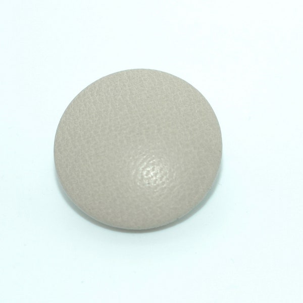 Putty Beige Leather Covered Button