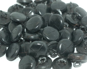 100 Botones de Cuero Negro 5/8" - 100 Piezas