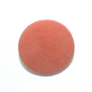 Pastel Coral Suede Covered Button