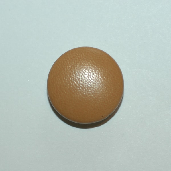 Tan Leather Button. Tan Leather Covered Button with Shank Back