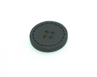 1" cuero negro botón de 4 agujeros. (25mm)