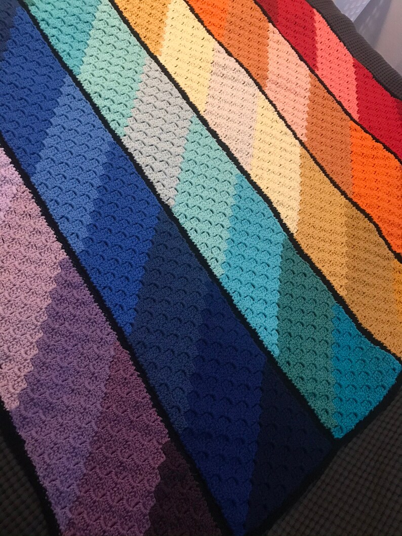 Ombre Rainbow Blanket Etsy