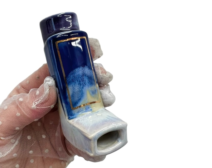 Blue Ombré Crystal Gold Box Inhaler