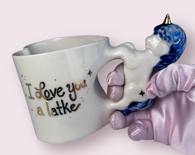 SALE! I Love You a Latke Unicorn Heart Mug