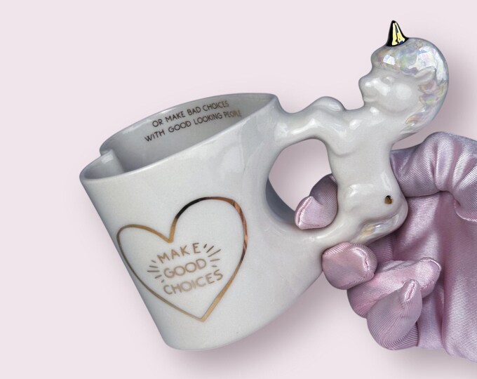 SALE! Make Good Or Bad Choices Unicorn Heart Mug