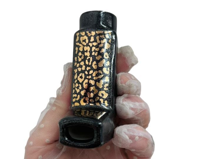 Gold Leopard Sparkle Black Inhaler