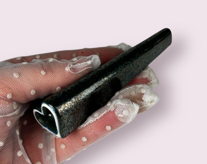 SALE! Spotted Metallic Tapered Heart Pipe
