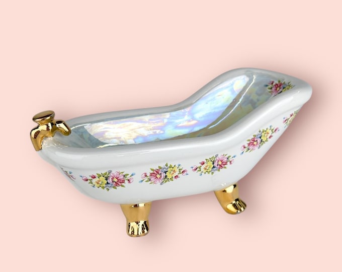 Floral Tub with Mother of Pearl and 22k Gold
