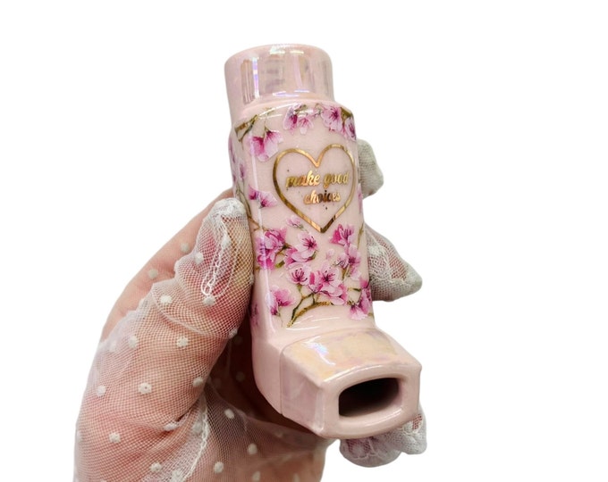 Cherry Blossom Make Good Choices Pink Inhaler with Mother of Pearl