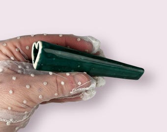 Forest Green Spotted Tapered Heart Pipe