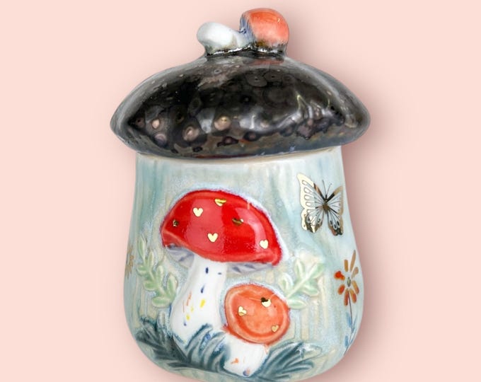 Mushroom Lidded Jar