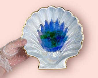 Melted Glass Opal Shell Dish #1