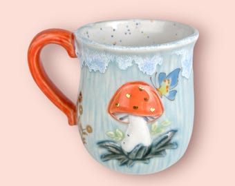 Blue Mushroom Mug #2