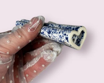 SALE! Matte Blue Spotted Tapered Heart Pipe