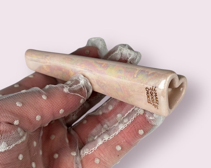 SALE! Opal Pink Tapered Heart Pipe