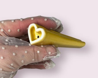 SALE! Sunflower Yellow Tapered Heart Pipe