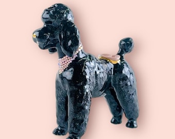 Black Poodle Pipe with Bedazzled Pink Bandana