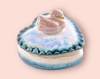 Opal Swan Heart Box
