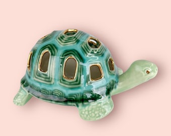 Turtle Bud Vase with 22K Gold