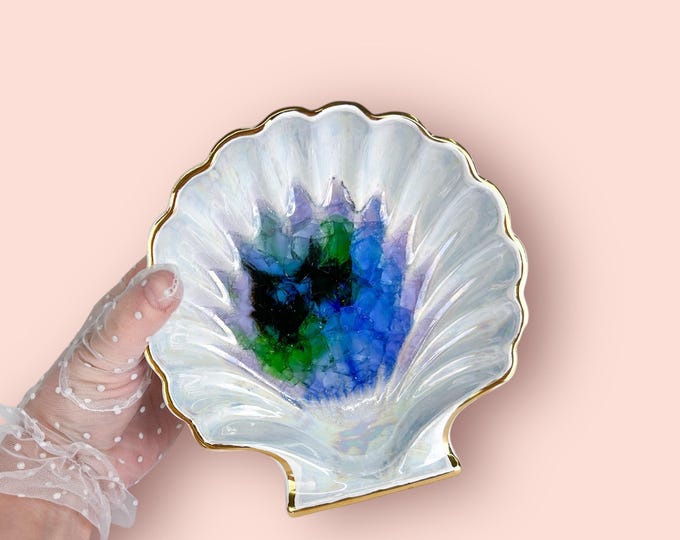 Melted Glass Opal Shell Dish #2