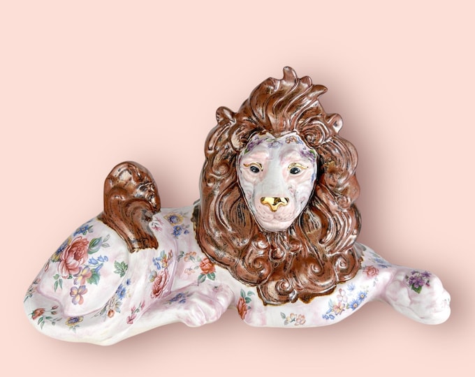 Epic Floral Lion Sculpture