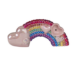 SALE! Bedazzled Rainbow Pipe with Sparkle Clouds
