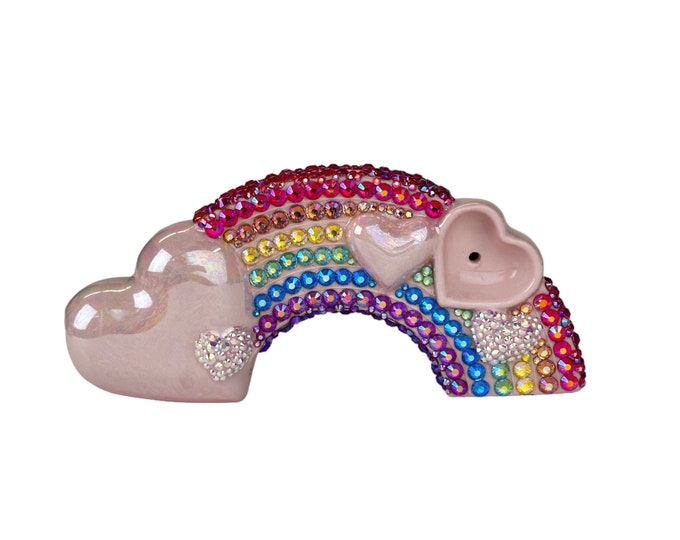 SALE! Bedazzled Rainbow Pipe with Sparkle Clouds