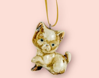 Brown and White Kitten Ornament